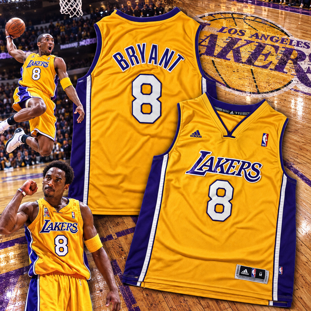 Los Angeles Lakers Kobe Bryant #8 Adidas NBA Swingman Jersey Sz M +2 Stitched